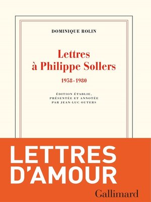 cover image of Lettres à Philippe Sollers (1958-1980)